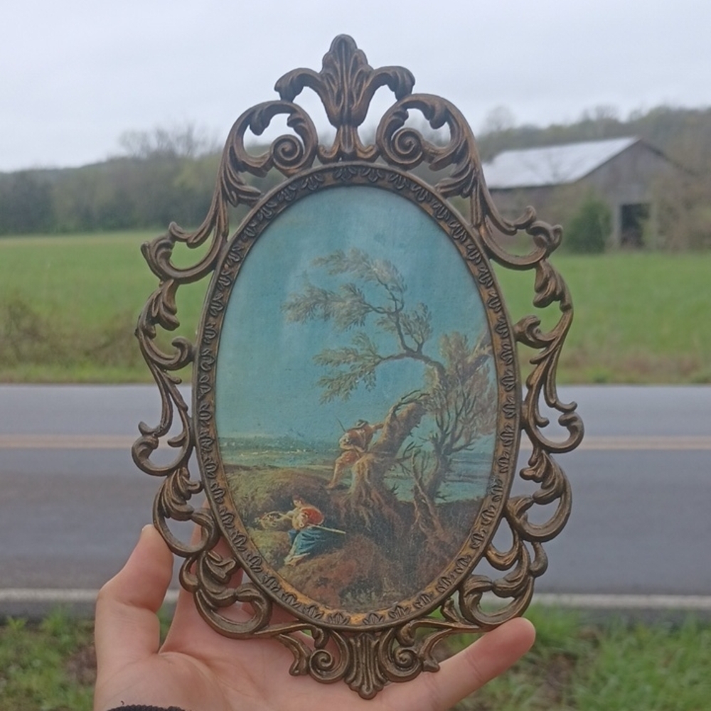 Vintage Brass Oval Wall Decor
